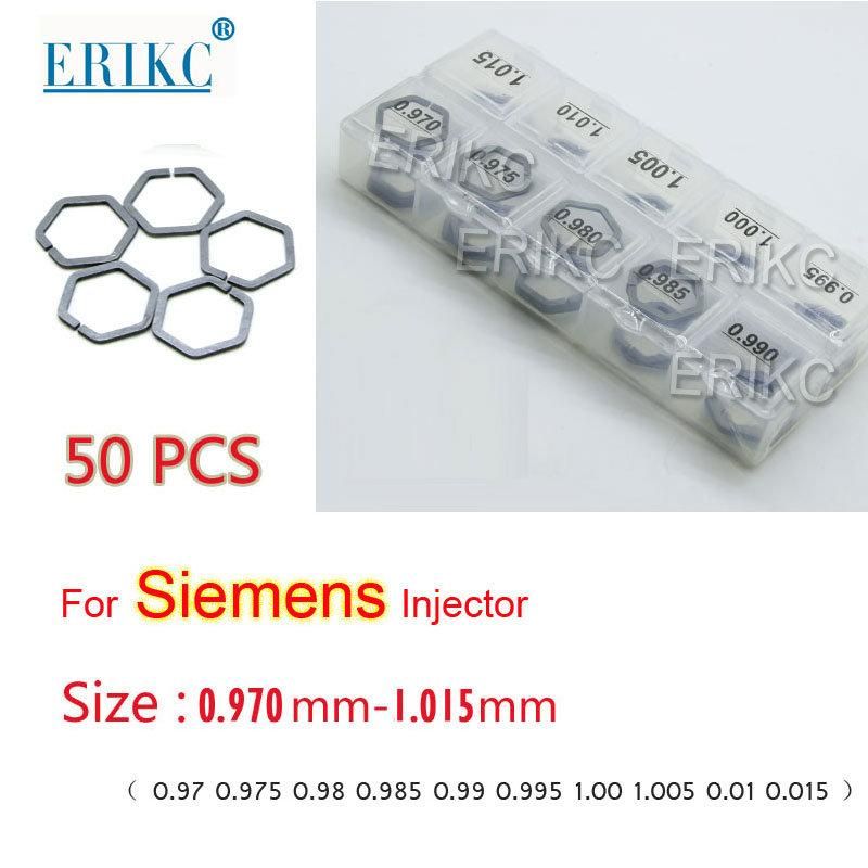 50PCS Common Rail Piezo Fuel Injector Adjustment Gaskets Washer Shim Size 0.970-1.015mm for Siemens Injectors
