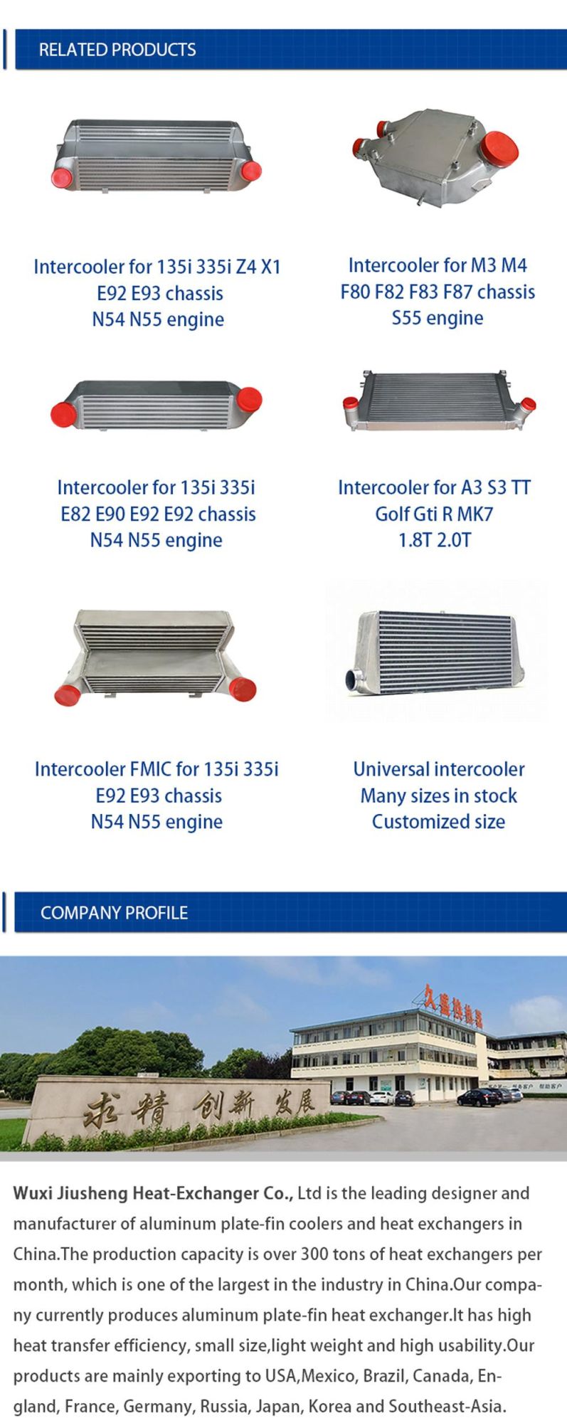 Aluminum Intercooler for 135I/335I/E82/E90/E92