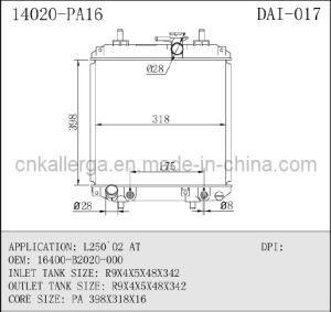 Auto Radiator for Daihatsu L250 02 at 14020 (DAI-017)