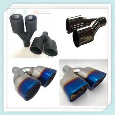 Auto Exhaust Muffler Tip High Quality Stainless Steel Dual Pipe Chrome Trim Modified Car Rear Tip