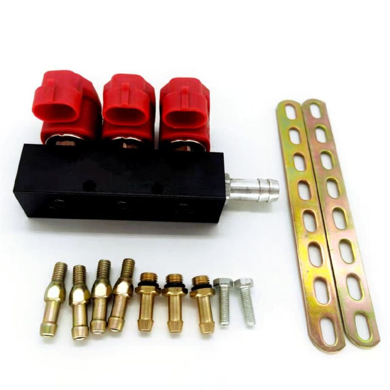 Llano Red 3 Cylinder CNG LPG Injector Rail Ln-Lvtk03 for Multi Point Sequential Fuel Injection System
