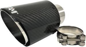 2.5 Inch Inlet Netami Carbon Fiber Exhaust Tip Clamp-on (Chrome Polished, 2.5&quot;Inlet/4&quot; Outlet)