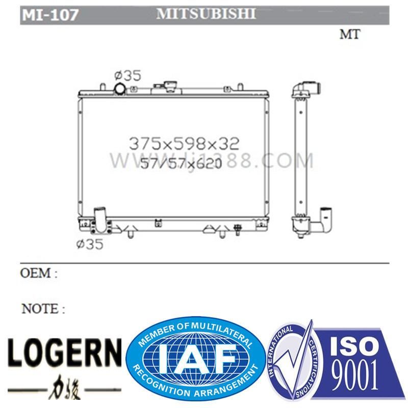 Mi-107 Auto Radiator for Mitsubishi L200′98- (Gas) Mt/OEM: Mr481785