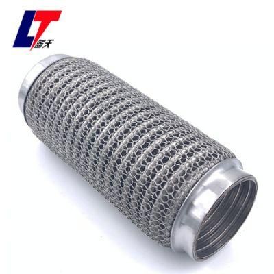Stainless Steel Exhaust System Flexible Pipe Connector with Outer Mesh Braid