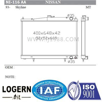 Brazing Radiator for Nissan Skyline/Gt-R&prime;93- Mt/PA42 Mt