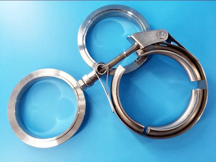 Exhaust Clamp Stainless Steel Exhaust Pipe V Band Clamp with Male Female Exhaust Flanges