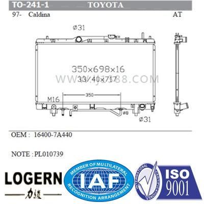 Japan Cooling System Car for Toyota Caldina Radiator 1997- at
