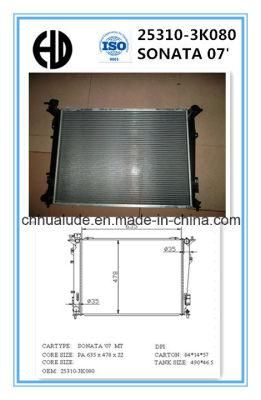 High Quality Aluminum Brazed Welding Car Radiators for Sonata 07&prime;