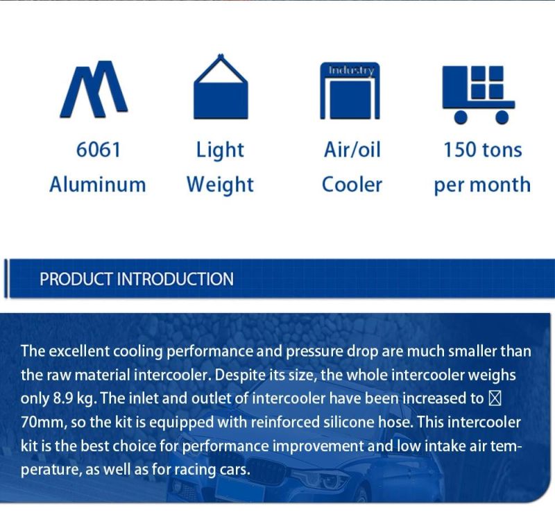 Auto Cooling System Manufacturers Racing Intercooler for A3 S3 VW Golf 7 Gti R Mk7 1.8t 2.16t