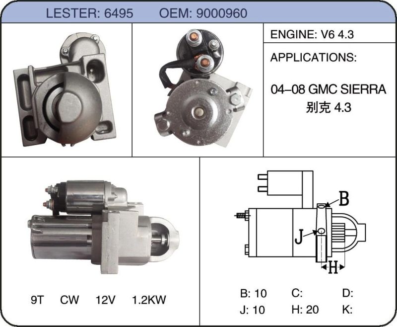 Starter Motor Fits Buick Sierra Gmc 9000960