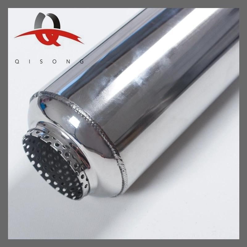 [Qisong] Auto Parts Stainless Steel Car Universal Glasspack Resonator Tornado Muffler Spiral Muffler