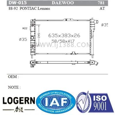 Dw-015 Performance Aluminum Radiator for Daewoo Lemans&prime;88-92 at Dpi: 781
