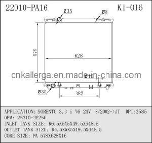 Radiator for KIA Sorento 3.3 I V6 24V 8/2002 at 22010 (KI-016)