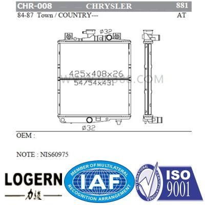 Automotive Engine Radiator for Chrysler Town/Country&prime;84-87 at Dpi: 881