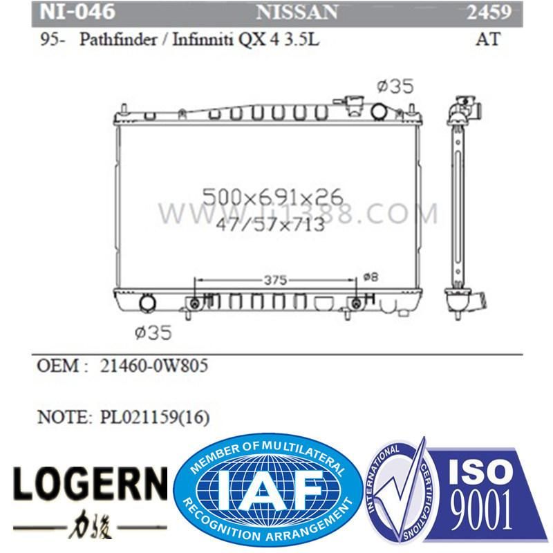 Auto Radiator for Nissan Pathfinder/Infinniti Qx 4 3.5l′95- at Dpi: 2459