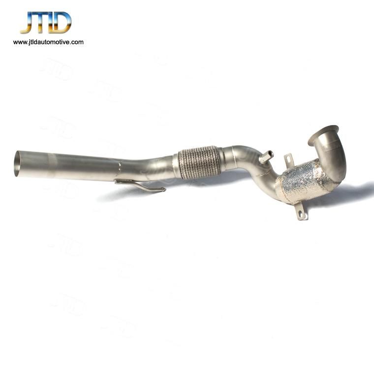 High Quality Customized Exhaust Downpipe with Cat Heatshield for VW 7.5 Gti