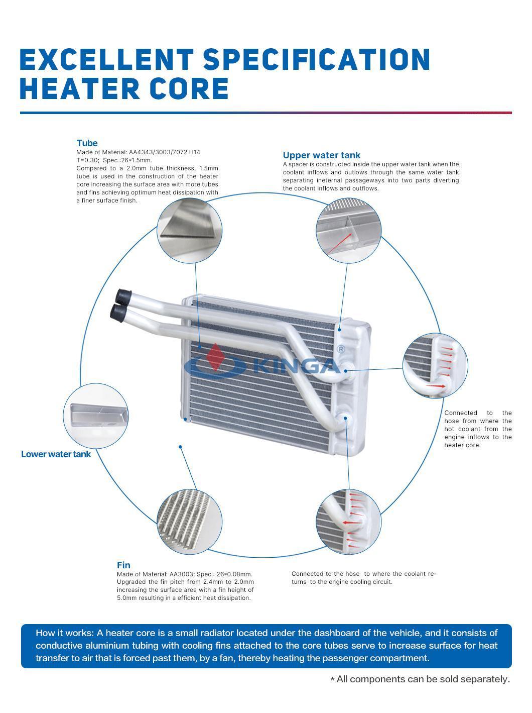 Heater for Toyota Camry Acv40 with Size 154*203*26mm