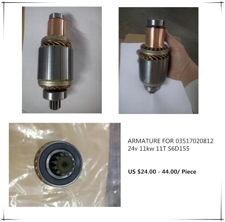 03517020812 6008132711 24V 11t Starter Motor 4D155 6D155 SA6d155