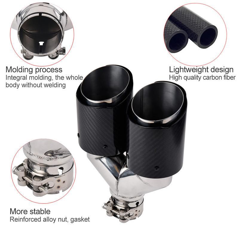 Universal Performance Stainless Steel Carbon Fiber Exhaust Durbl Tail/Tip
