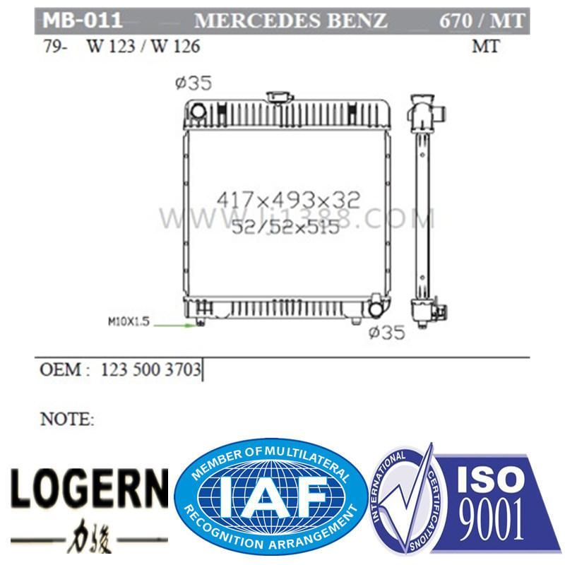 MB-011 Auto Radiator for Benz W123/126 280s′76-85 Mt Dpi: 670