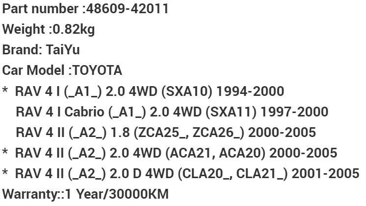 Auto Parts Shock Absorber Strut Mount 48609-42011 for 94-00 Toyota RAV4 I Sxa10
