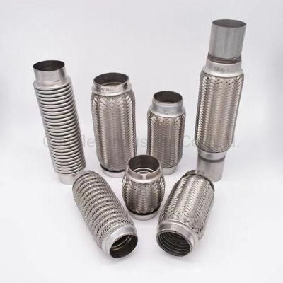 Exhaust Flexible Pipe with Inner Braid, Automotive Exhaust Flexible Interlocked Exhaust Corrugated Pipe/Connectors~