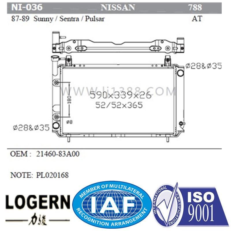 Auto Radiator for Nissan Sunny/Sentra/Pulsar′87-89 at Dpi: 788