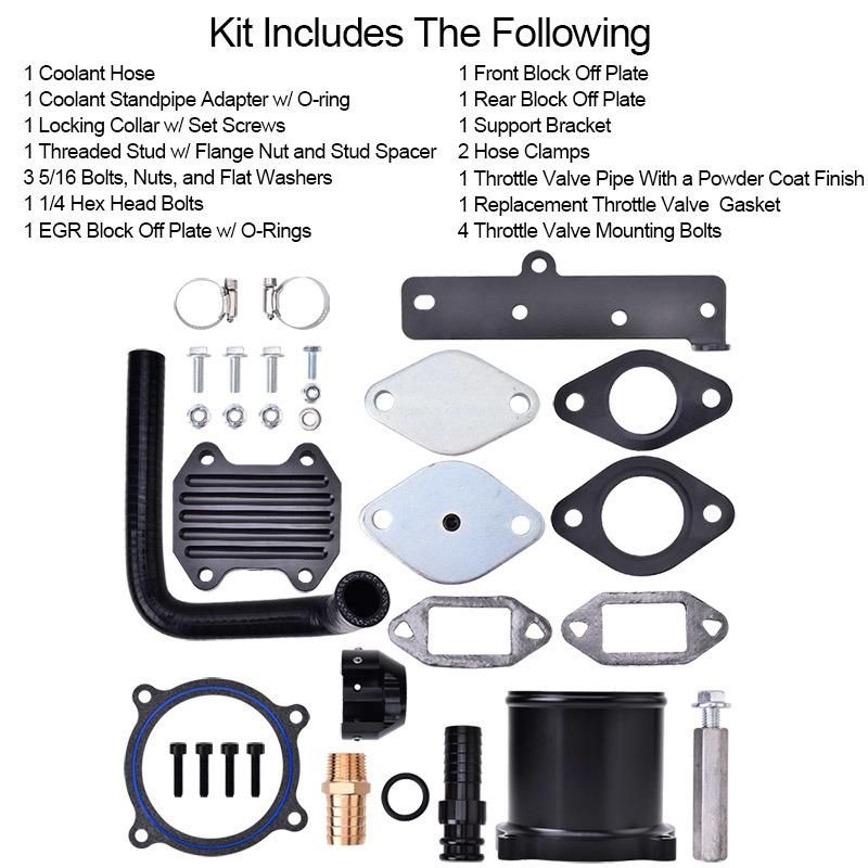 Auto Part Throttle Valve Egr Delet Cooler Block off Plate Kit for Dodge/RAM Cummins 2013-2018 6.7L