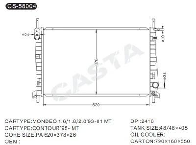 Performance Auto Radiator for Ford Mondeo Dpi: 2416