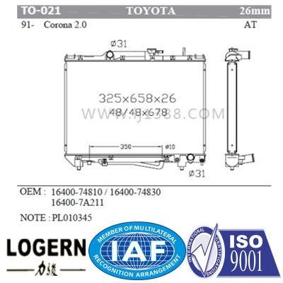 Motorcycle Auto Aluminum Radiator for Toyota Corolla 2.0&prime;91-94 at