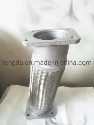 Stainless Steel Braid Double Flanged Connection Flexible Hose Metal Pipe