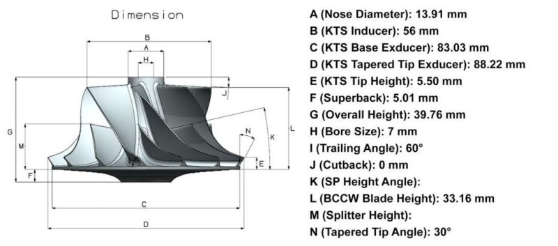 for Dodge Cummins 5.9L Engine New Hx35g Hx35W Turbo Billet Compressor Wheel Turbo Parts Turbocharger