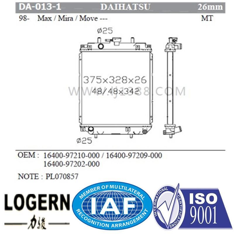 Da-013-1 Auto Radiator for Daihatsu 98- Max / Mira / Move Mt