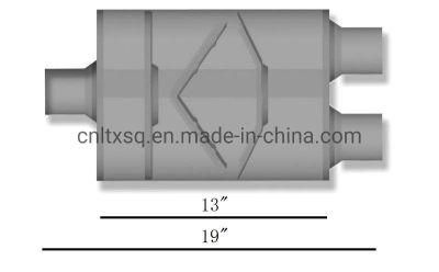2.5&quot; Center in/2.5&quot; Dual out Universal Perforamnce Chamber Exhaust Muffler