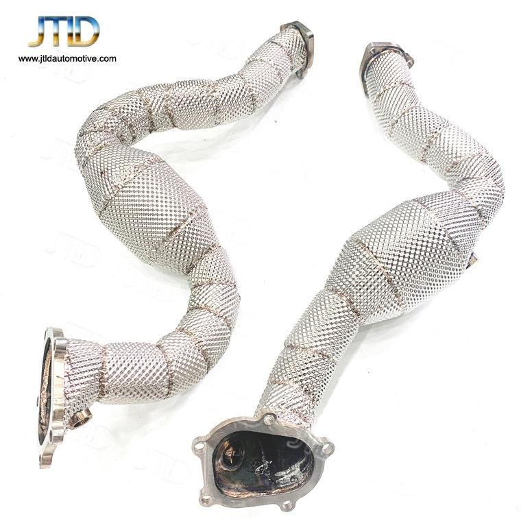 High Flow Cat Heatshield Exhaust Downpipe for Audi RS6