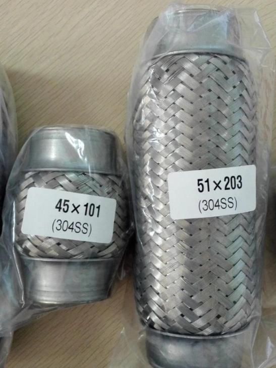 Auto Car Parts Custom Dimensions Flexible Pipe Connector Exhaust Flexible Pipe with Interlock/Inner Braid for Repair Kit