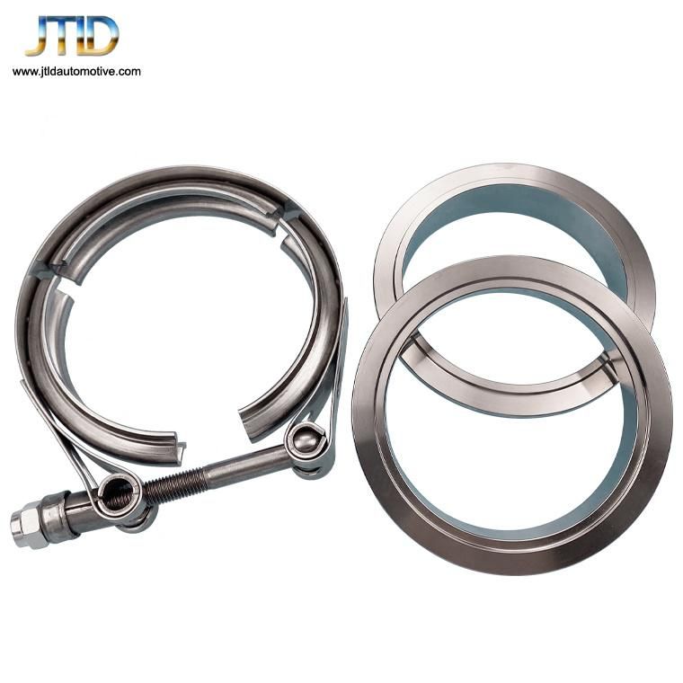 304 Stainless Steel 1.75" V Band Clamps with Flanges for Exhaust Pipe