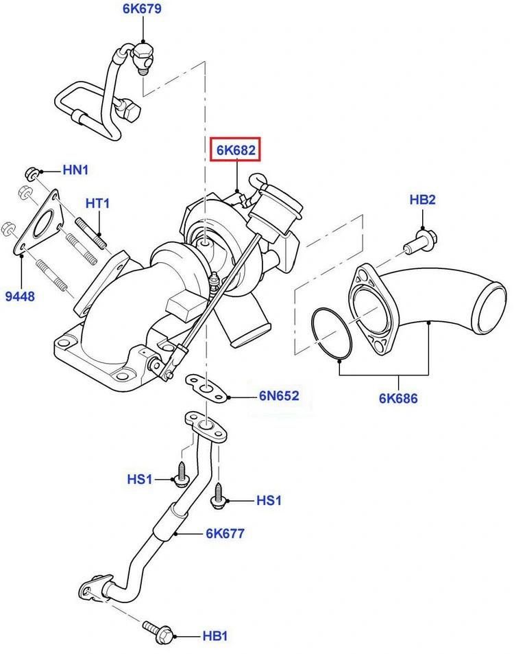 1567328 Car Parts for Ford Transit Engine Turbocharger 6c1q 6K682 Df