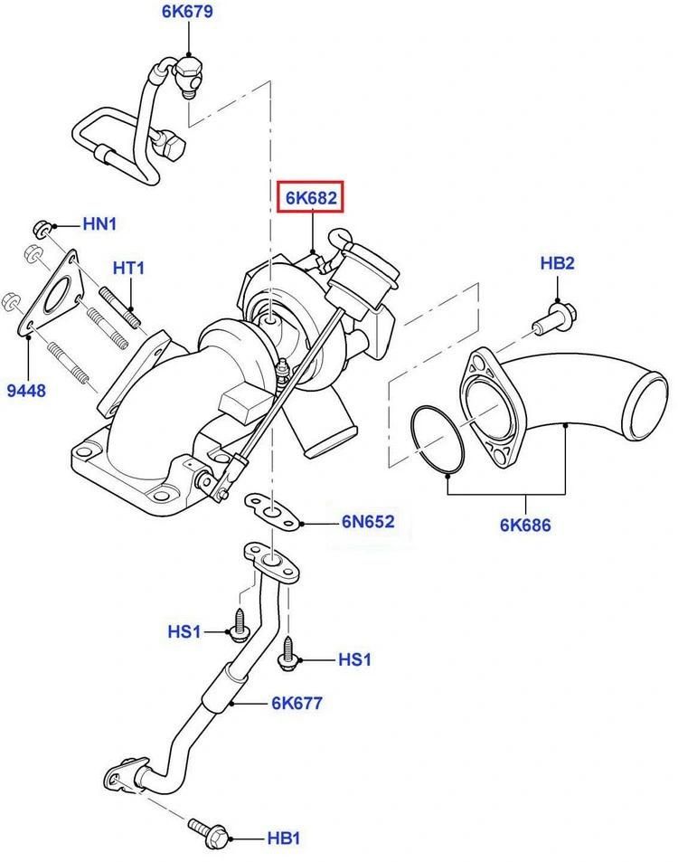 1567328 Car Parts for Ford Transit Engine Turbocharger 6c1q 6K682 Df