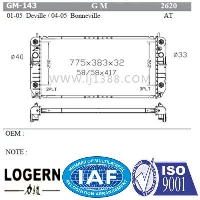 GM-143 Car Spare Radiator for Deville&prime;01-05/Bonneville&prime;04-05 at Dpi: 2620