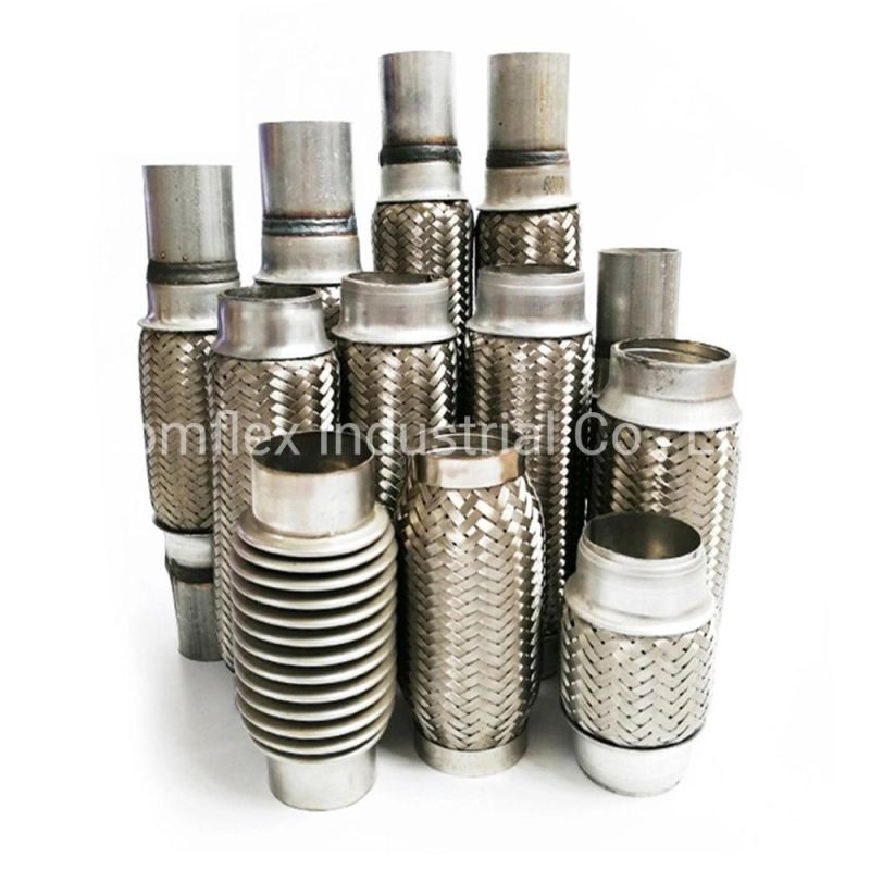 SS304 Automobile Car Flexible Exhaust Pipe Tube Bellow with Ss409 Connectors Nipple^