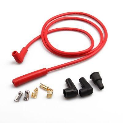 Silicone Spark Plug Wires Set 8mm with 90 Degrees Red Silicone Boots