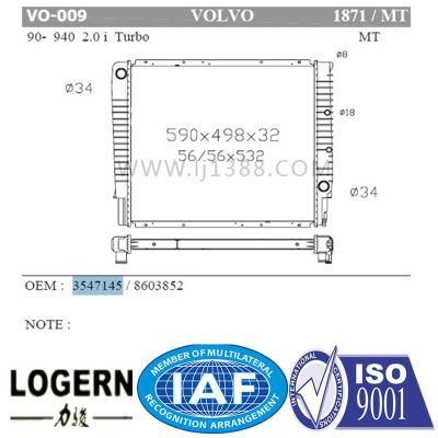Car Parts Aluminum Radiator for Volvo 90- 940 2.0 I/Turbo Mt