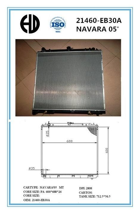 Good Quality Aluminum Brazed Car Radiator for Navara Oe: 21460-Eb30A