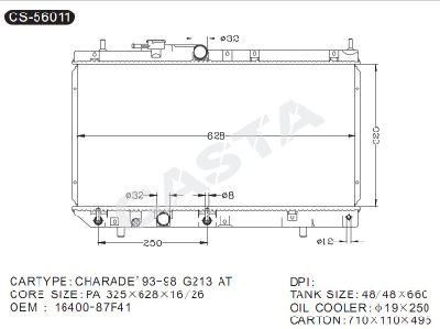 Auto Spare Parts Radiator for Daihatsu Charade&prime;93-98 G213 at