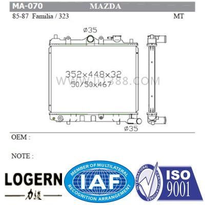 Brazing Car Radiator for Mazda Familia/323&prime;85-87 Mt Dpi: 242