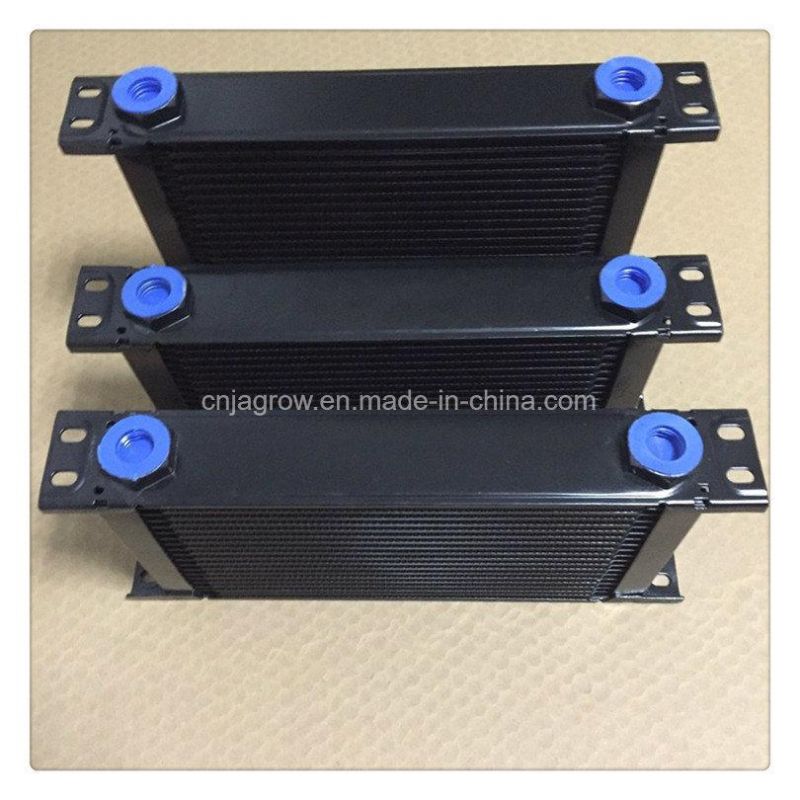 Aluminum Stacked Plate Oil Cooler 19 Row 25 Row Setrab Style with M22*1.5 Thread