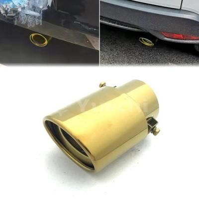 Curved Stainless Steel Gold Color Exhaust Muffler Tail Tip Pipes