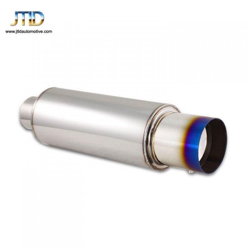 2.5 Inch Inlet 4 Inch Outlet Universal Exhaut Muffler Blue Burnt Tip Exhaust Muffler