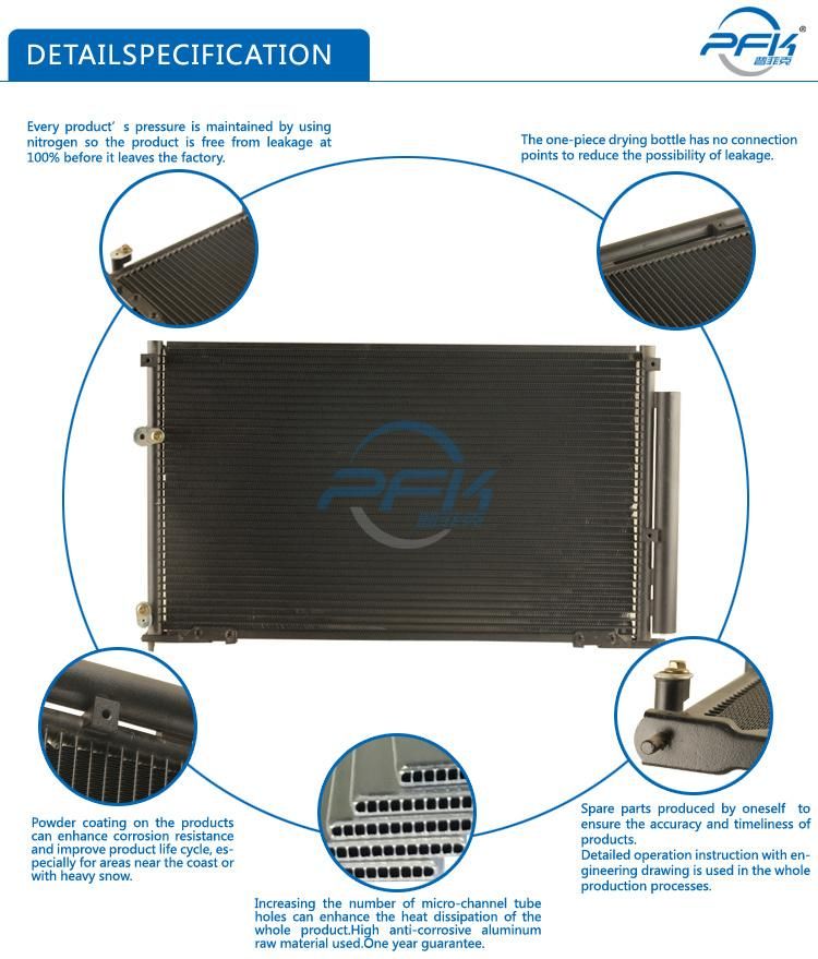 Micro-Channel Parallel Flow Auto Aluminum Condenser Car Air Conditioner Heat Exchanger Condenser for Toyota